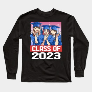 Class Of 2023 Seniors Graduation Grad Student Anime Girls Long Sleeve T-Shirt